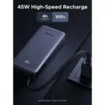UGREEN PB536 (55988B) 20000mAh 45W Power Bank with Built-in Cable - Image 2