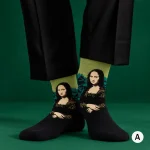 Famous Art Novelty Oil Painting Anime Crew Socks for Men Woman