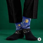 Famous Art Novelty Oil Painting Anime Crew Socks for Men Woman - Image 2