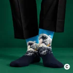 Famous Art Novelty Oil Painting Anime Crew Socks for Men Woman - Image 3